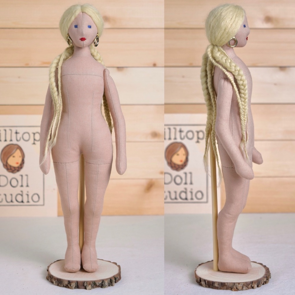 Fabric Doll "Brea" Handcrafted Textile Cloth Heirloom Primitive Doll - Picture 6 of 11